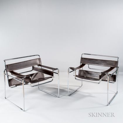 Two Lounge Chairs After Marcel Breuer 
