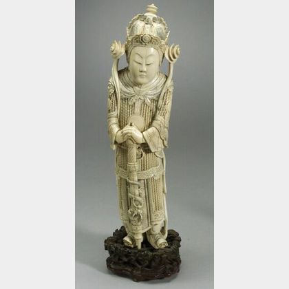Carved Ivory Figure of a Warrior