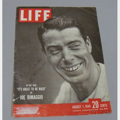 Joe DiMaggio Autographed Life Magazine Cover