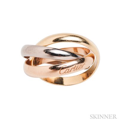 18kt Tricolor Gold "Trinity" Ring, Cartier
