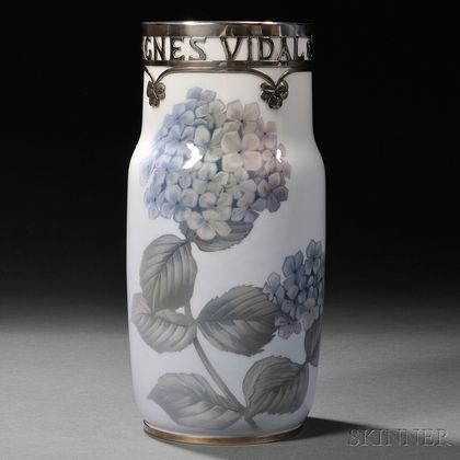 Royal Copenhagen Sterling Silver-mounted Vase