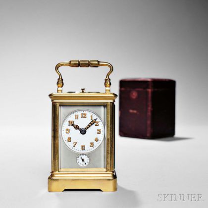 Miniature French Grande Sonnerie Carriage Clock with Alarm