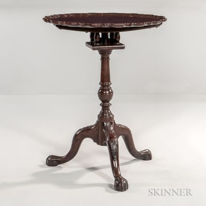 Carved Mahogany Piecrust Table