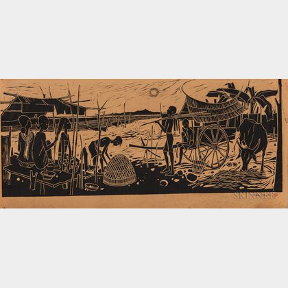 Tay Chee Toh (b. 1941) Ink Woodblock Print