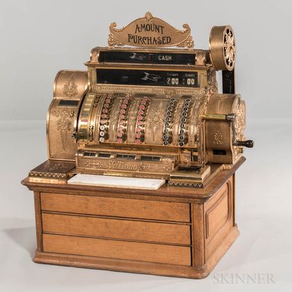 Brass National Cash Register Co. Class 500 with Patented Electric Motor