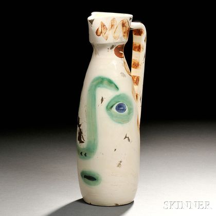 Pablo Picasso (Spanish, 1881-1973) "Visage" Pottery Pitcher 