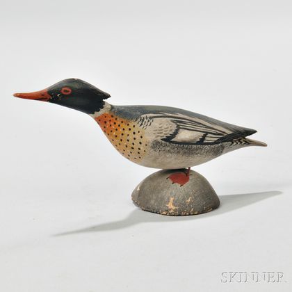 Miniature Carved and Painted Merganser Figure