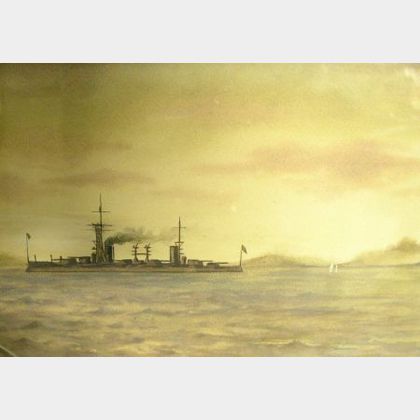 Framed Marine Watercolor ...Off Hull