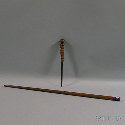 Tiger Maple Walking Stick with Hidden Sword
