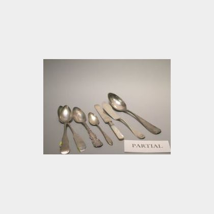 Thirty-three Pieces of Sterling and Coin Silver Flatware. 
