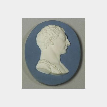 Wedgwood and Bentley Solid Blue Jasper Portrait Medallion of George Washington