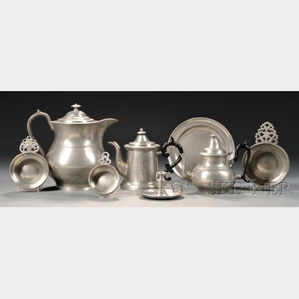 Eight Pewter Items