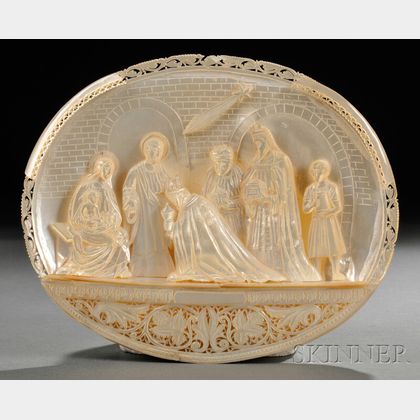 Carved Mother-of-pearl Nativity Scene
