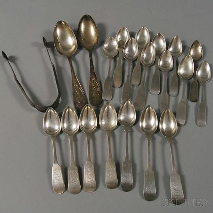 Small Group of Coin Silver Flatware
