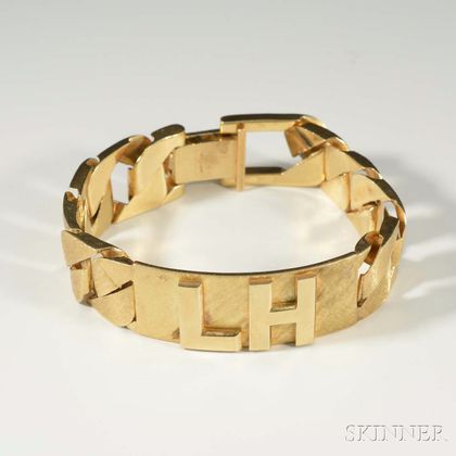 14kt Gold Curb-link Initial Bracelet