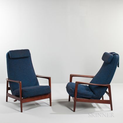 Pair of Folke Olsen for Dux Reclining Lounge Chairs