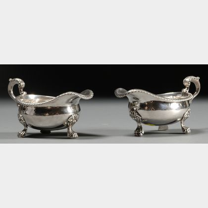 Pair of Paul Storr George IV Silver Gravy Boats