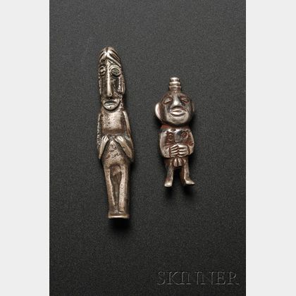 Two Pre-Columbian Silver Amulets