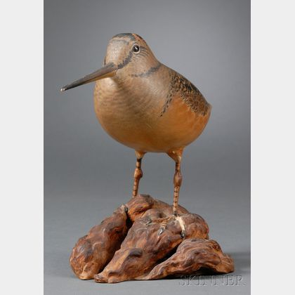 Crowell Carved and Painted Woodcock Ornamental Mantel Figure