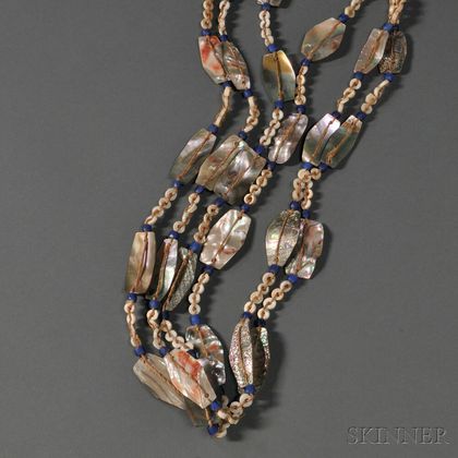 Northern California Abalone and Clamshell Bead Necklace