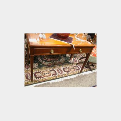 Irving & Casson/Davenport Neoclassical-style Mahogany Two-Drawer Library Table. 