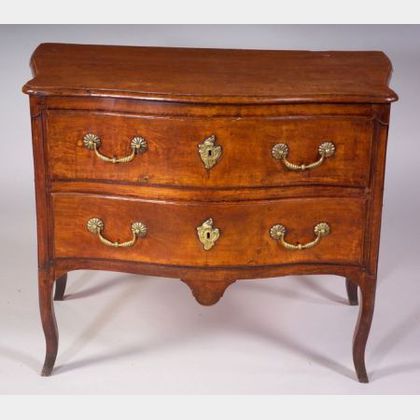 Louis XV Provincial Cherrywood Two Drawer Commode