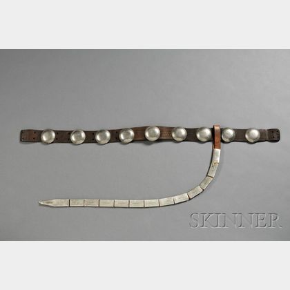 Southern Plains German Silver and Commercial Leather Woman's Concha Belt