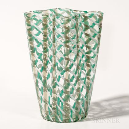 Flavio Bianconi (1915-1996) for Venini Scozzese (Scottish) Art Glass Vase
