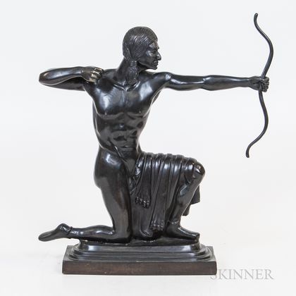 Bronze Statue of a Native American Archer