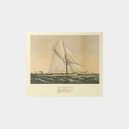 American School, 19th Century Portrait of 1885 America&#39;s Cup Yacht Race Winner Puritan.