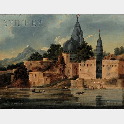 Attributed to Sir Charles DOyly, Esq. (British, 1781-1845),View of Benares [Varanasi] Along the River Ganges, Uttar Pradesh, India, U 