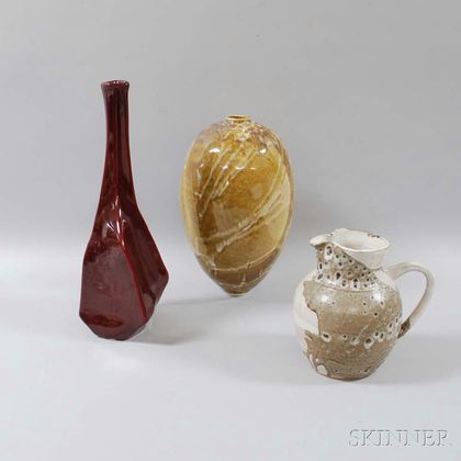 Three Pieces of Contemporary Pottery and Ceramics