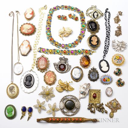 Large Group of Antique-style Costume Jewelry