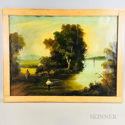 Framed 19th Century Oil on Canvas Pastoral Scene
