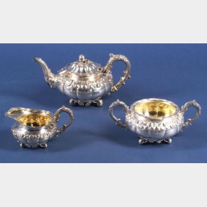 George IV Three-Piece Silver Tea Set