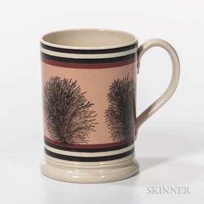 Don Carpentier Mocha "Tree" and Slip-decorated Quart Mug