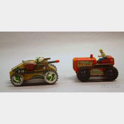 Two American Lithographed Tin Clockwork Toys