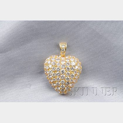 18kt Gold and Diamond Heart Pendant, Van Cleef & Arpels