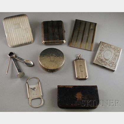 Eight Mostly Sterling Silver Gentleman's Items