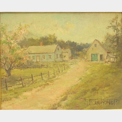 Arthur Vidal Diehl (American, 1870-1929) Landscape with Cottages, Probably Cape Cod.