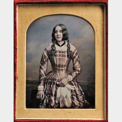 William Edward Kilburn (British, 1818-1891) Hand-tinted Quarter-plate Daguerreotype of a Young Woman
