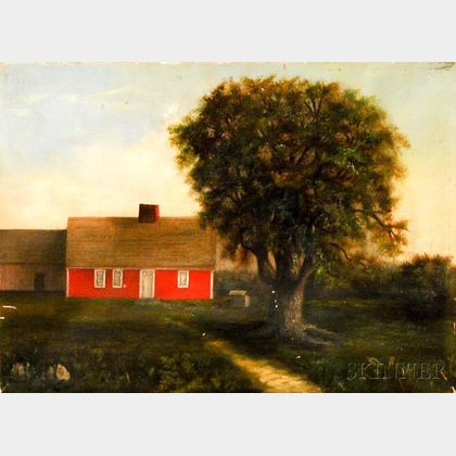 American School, 19th/20th Century Portrait of a Red House.
