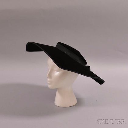 Lilly Daché Black Velvet Structured Hat