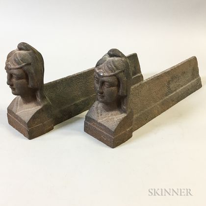 Pair of Cast Iron Figural Log Rests