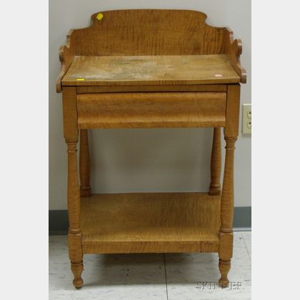 Late Federal Tiger Maple Washstand. 