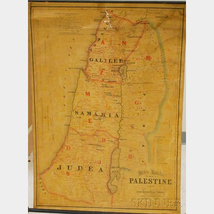 James Picardie Cox Hand-colored Lithograph Palestine Map