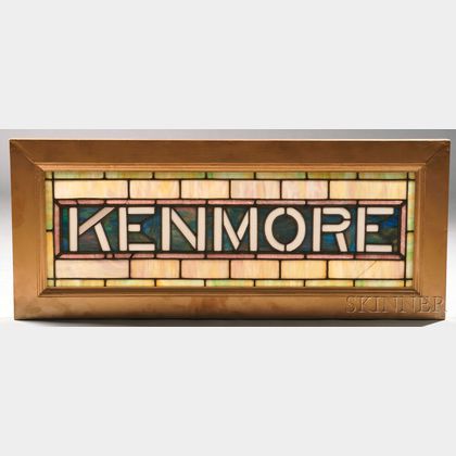 Mosaic Glass "Kenmore" Sign 