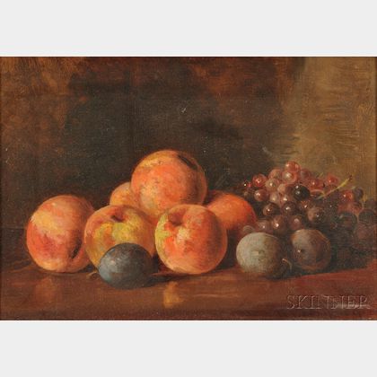 Benjamin Champney (American, 1817-1907) Still Life with Peaches, Grapes, and Plums