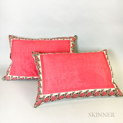 Pair of Floral-decorated Pillows