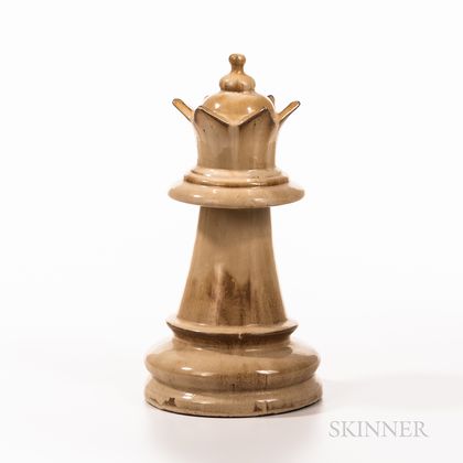 Monumental Ceramic White Queen Chess Piece